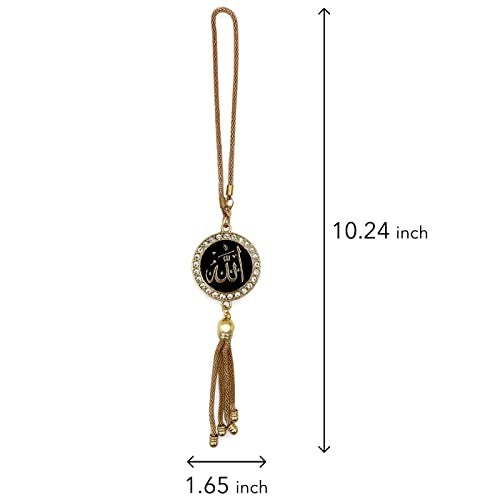 PinMaze Islam Car Rear Mirror Hangers - Allah Muhammad Islamic Al-Quran Ramadan Eid Muslim Car Décor Hanging Charm Decor Interior Accessories (Gold) - Image 4