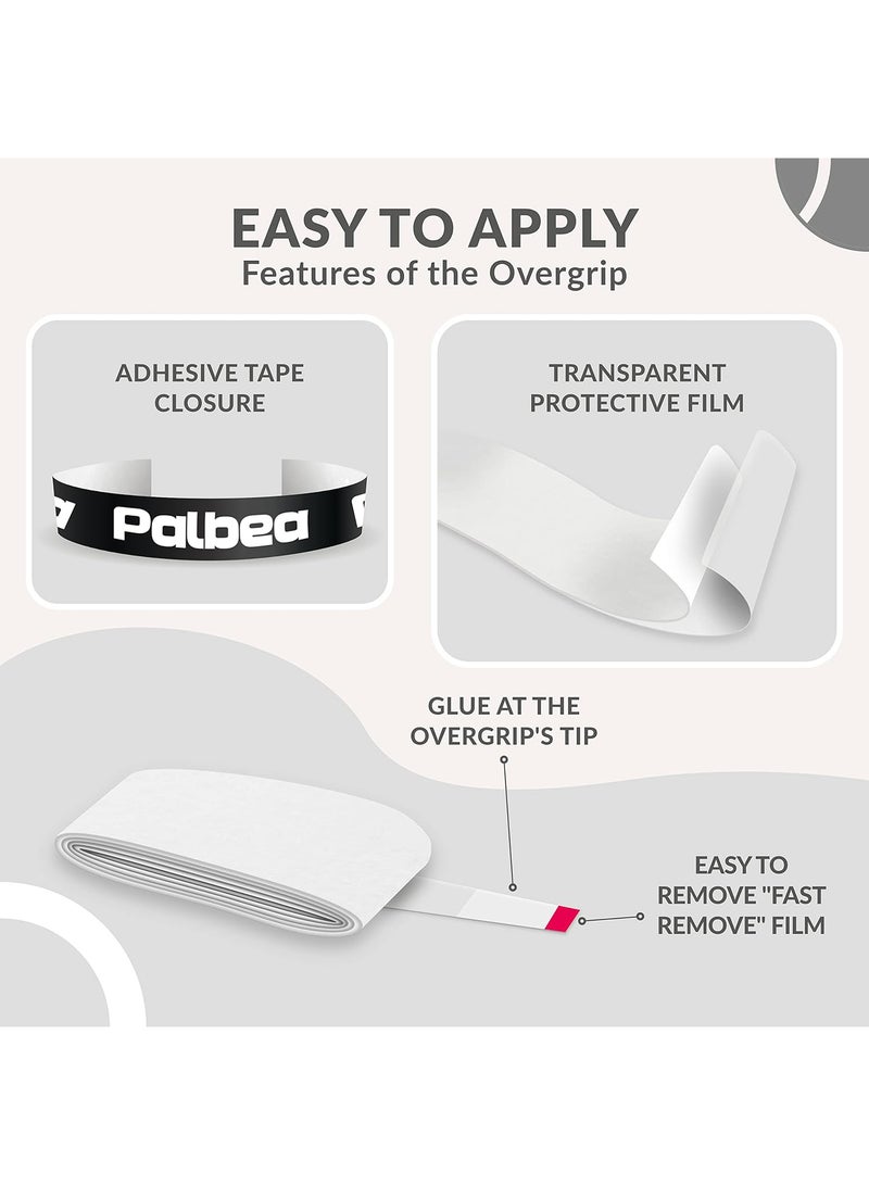 Palbea Extra Sticky Padel Grip – White Padel Overgrips. Pack of 3 - Overgrip Padel High Absorption of Sweat. Non-slip Grip Tape. Grip Soft Padel Paddle. Padel Accessories - Image 3