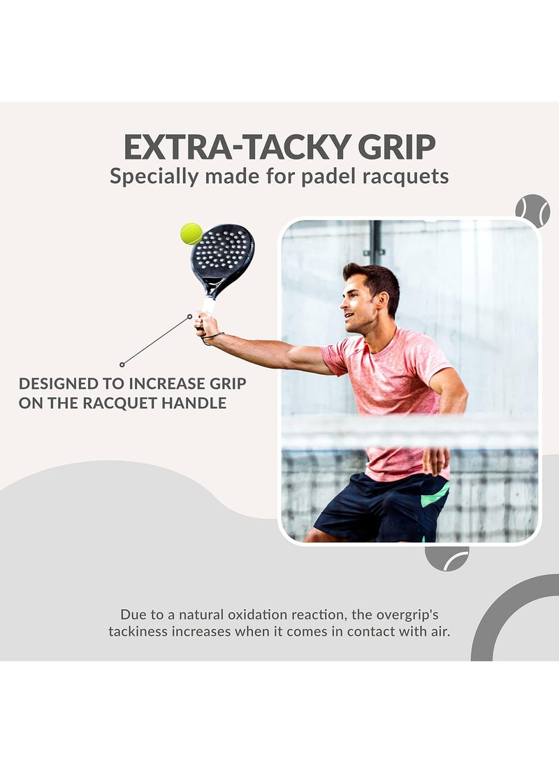 Palbea Extra Sticky Padel Grip – White Padel Overgrips. Pack of 3 - Overgrip Padel High Absorption of Sweat. Non-slip Grip Tape. Grip Soft Padel Paddle. Padel Accessories - Image 2