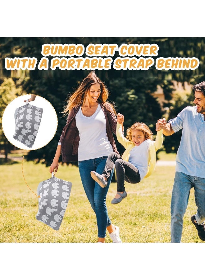 SMTTW Seat Cover Compatible with Bumbo Seat, Summer Cooling Breathable Seat Cover for Baby Boy Girl (Grey Elephant) - Image 2