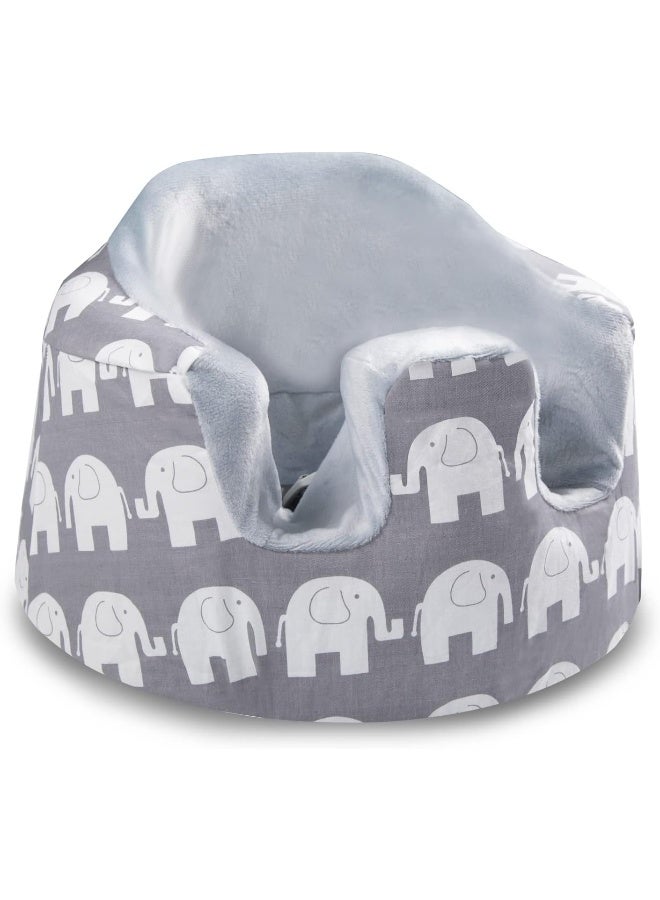 SMTTW Seat Cover Compatible with Bumbo Seat, Summer Cooling Breathable Seat Cover for Baby Boy Girl (Grey Elephant) - Image 1