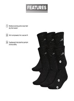 Adidas Men'S Athletic Cushioned Crew Socks With Arch Compression For A Secure Fit (6-Pair), Black/Aluminum 2, X-Large  - Image 1