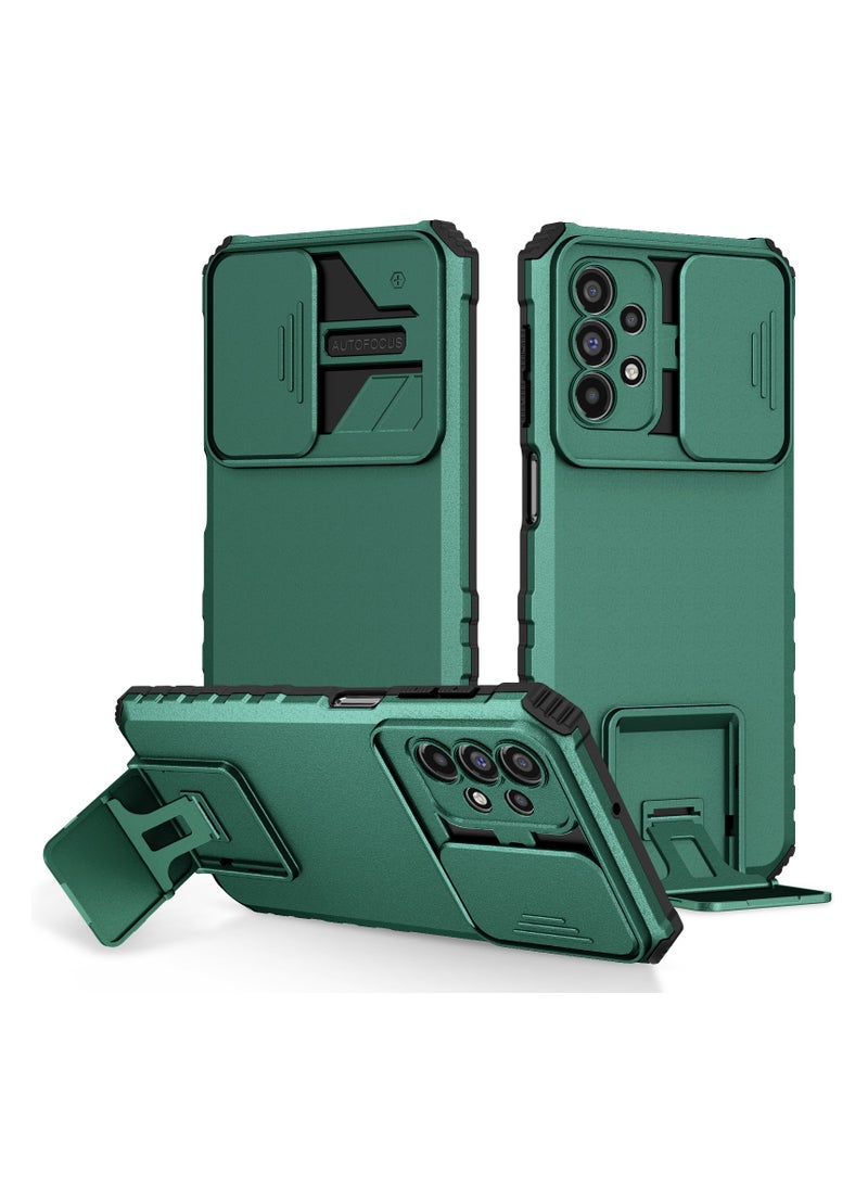 Case Cover For Samsung-Galaxy -A23 4G/5G / M23 4G Green Mobile Phone, Innovative Telescopic Bracket, Sliding Protection Camera Window, Bumper Shockproof Phone Back Cover  - Image 1