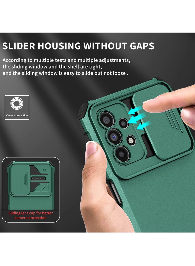 Case Cover For Samsung-Galaxy -A23 4G/5G / M23 4G Green Mobile Phone, Innovative Telescopic Bracket, Sliding Protection Camera Window, Bumper Shockproof Phone Back Cover  - Image 4