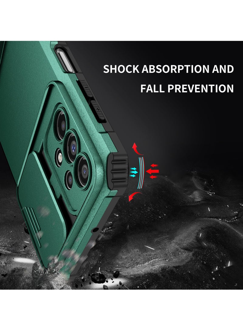 Case Cover For Samsung-Galaxy -A23 4G/5G / M23 4G Green Mobile Phone, Innovative Telescopic Bracket, Sliding Protection Camera Window, Bumper Shockproof Phone Back Cover  - Image 3