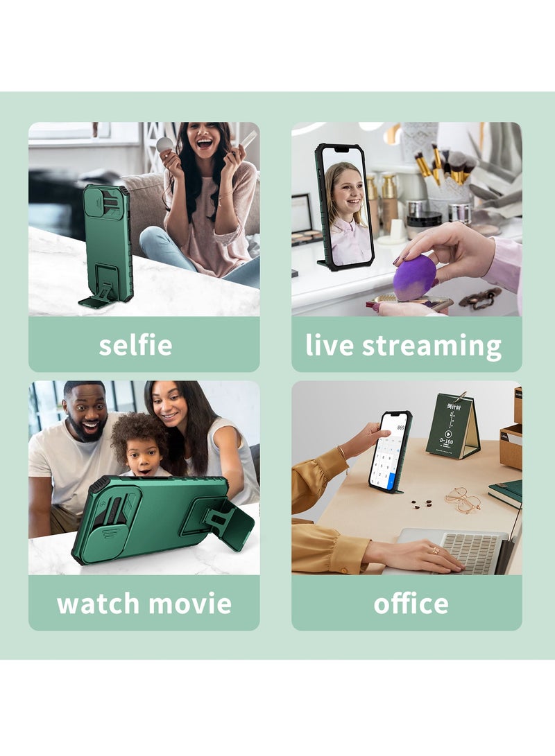 Case Cover For Samsung-Galaxy -A23 4G/5G / M23 4G Green Mobile Phone, Innovative Telescopic Bracket, Sliding Protection Camera Window, Bumper Shockproof Phone Back Cover  - Image 5