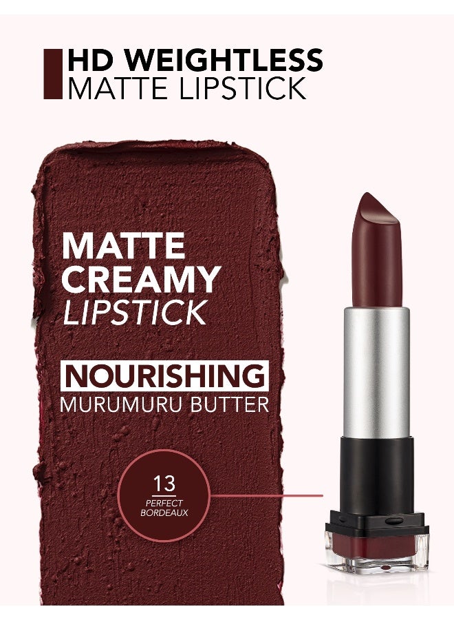 flormar Weightless HD Matte Lipstick 013 Perfect Bordeaux - Image 5