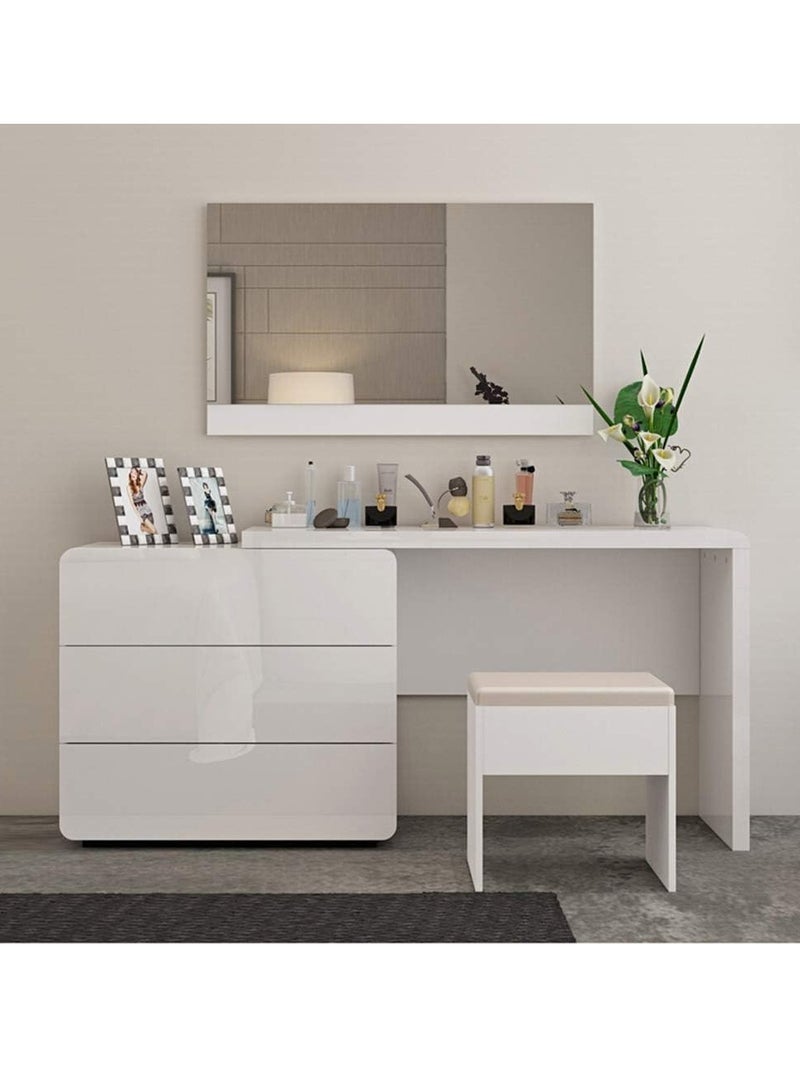 تراسل ورق تلامس أبيض لامع لامع لورق حائط خزانة المطبخ ورق حائط أبيض لامع لخزانة المطبخ ورق حائط لاصق مقاوم للماء لأسطح العمل قابل للإزالة من الفينيل للأثاث (40 سم × 5 م) - Image 2