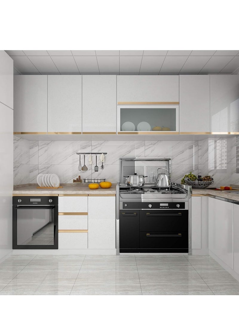 تراسل ورق تلامس أبيض لامع لامع لورق حائط خزانة المطبخ ورق حائط أبيض لامع لخزانة المطبخ ورق حائط لاصق مقاوم للماء لأسطح العمل قابل للإزالة من الفينيل للأثاث (40 سم × 5 م) - Image 5