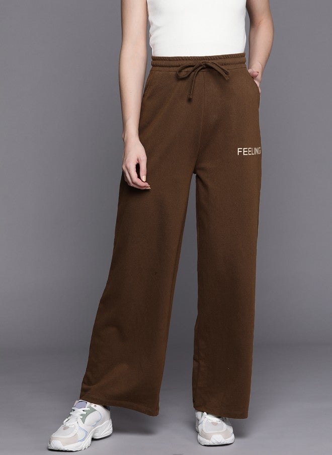 SASSAFRAS Brown Track Pants for Women - Image 1