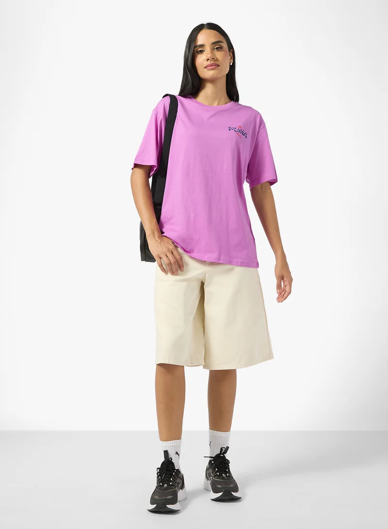 PUMA Wardrobe Essential Floral Pack Relaxed Graphic T-Shirt