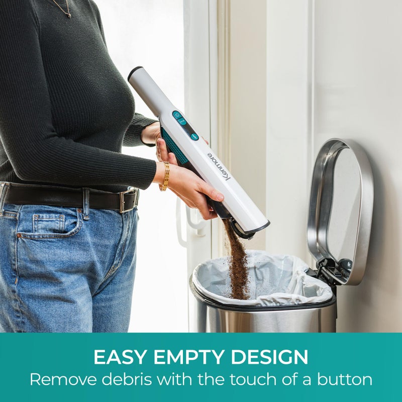 Kenmore HV3005 11.1V Brushless Cordless Handheld Vacuum Cleaner Lightweight Versatile and Portable Hand Vac Powerful Suction with 2-Speed Power Control for Pet Hair, One-Touch Empty for Car & Home - Image 5