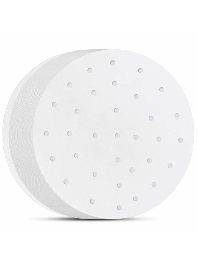 BYKITCHEN 10 Inch Air Fryer Liners, Set of 200, 5/6/7/8/9 Inch Bamboo Steamer Liners/Air Fryer Perforated Parchment Paper for Air Fryer, Steaming Basket and More - Image 1