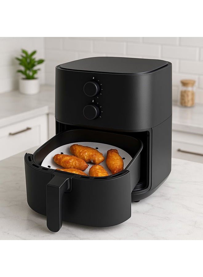 BYKITCHEN 10 Inch Air Fryer Liners, Set of 200, 5/6/7/8/9 Inch Bamboo Steamer Liners/Air Fryer Perforated Parchment Paper for Air Fryer, Steaming Basket and More - Image 4