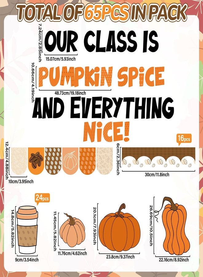ojustbeok Thanksgiving Bulletin Board Decorations Fall Coffee Bulletin Board Set Autumn Classroom Wall Decor Pumpkin Paper Cutout Autumn Classroom Decoration Fall Paper Cutting Decor School Supply - Image 2