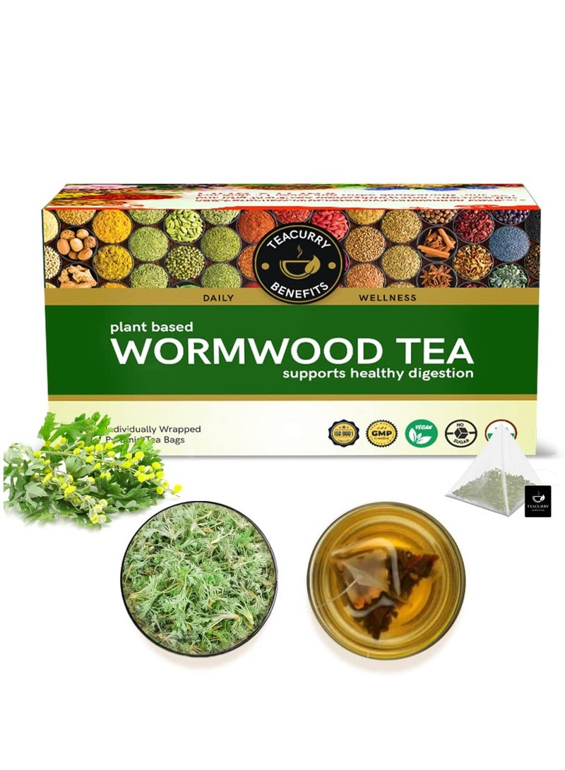 TEACURRY TEACURRY Wormwood Tea (1 Month Pack, 30 Tea Bags) - Helps with Digestion, Ulcer and Liver Care – Premium Himalayan Artemisia  - Image 1