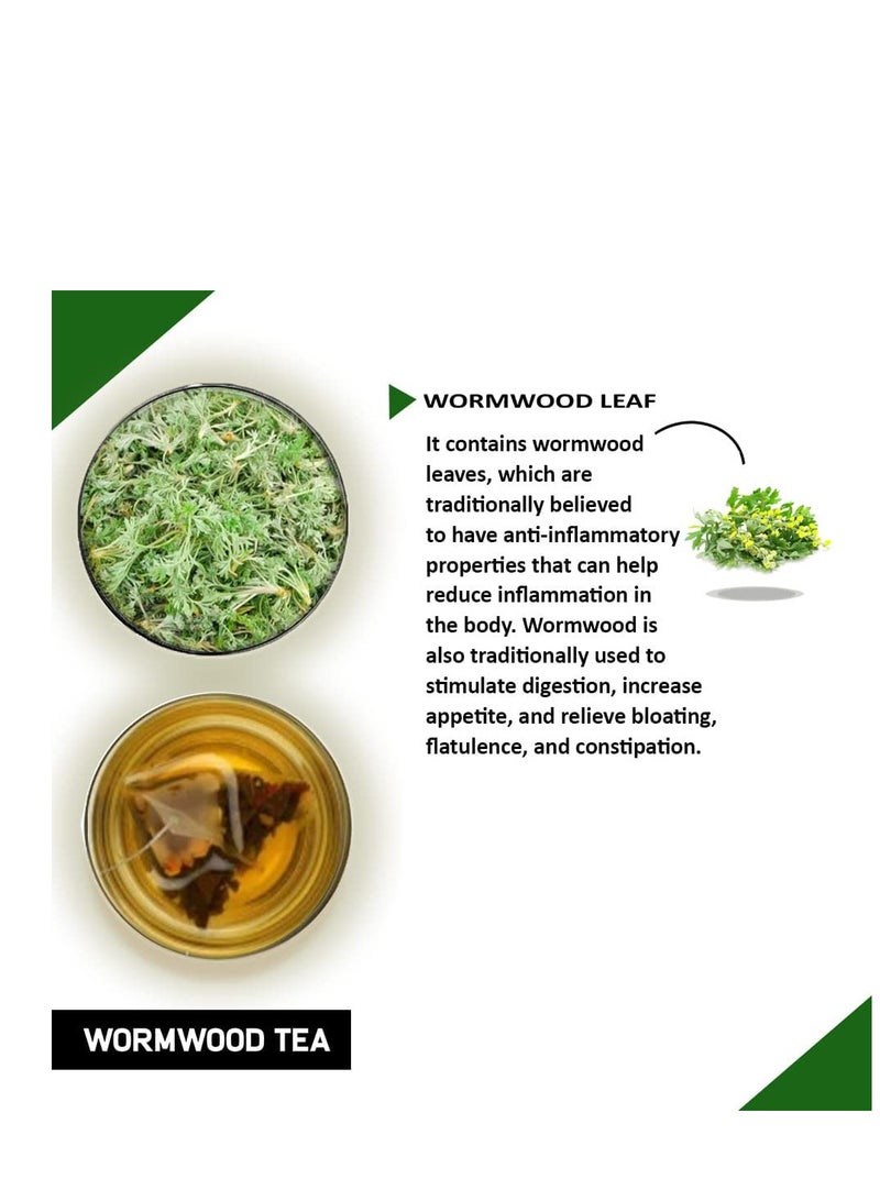 TEACURRY TEACURRY Wormwood Tea (1 Month Pack, 30 Tea Bags) - Helps with Digestion, Ulcer and Liver Care – Premium Himalayan Artemisia  - Image 2