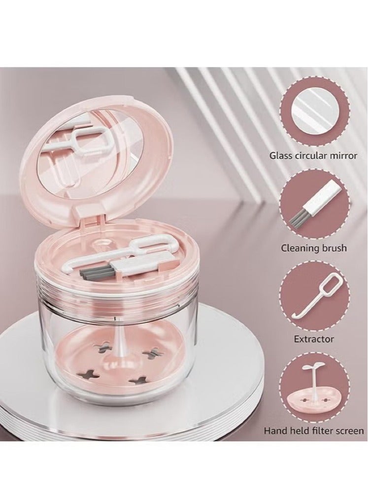 Generic Braces Box - Denture Cleaning Box - Leak-Free Double Layer Wet and Dry Separation Denture Bath Box - Portable Denture Box with Mirror - Removal Tool - Denture Brush - Mouth Guard - Pink  - Image 3
