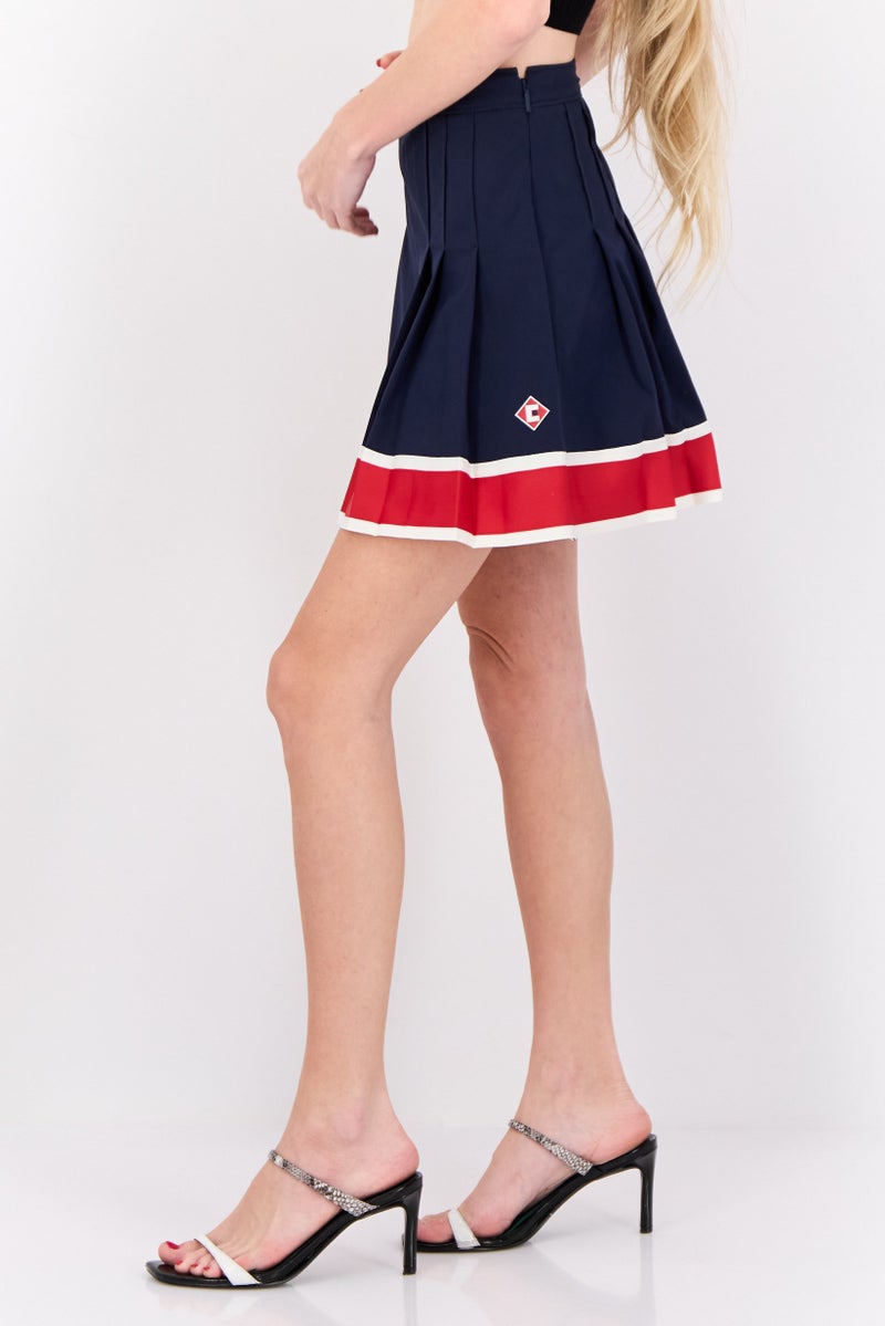 ESPRIT تنورة قصيرة بشعار العلامة التجارية للنساء، كحلي - Image 2