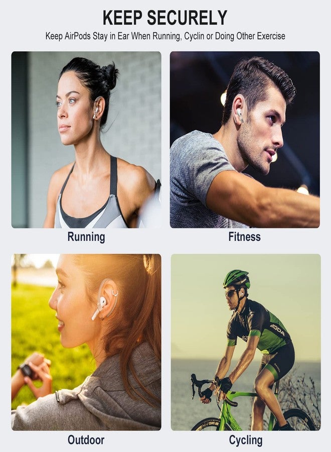 ICARERSPACE 2 Pairs AirPods Ear Hooks for AirPods Pro 2, AirPods Pro, AirPods 4, 3, 2 & 1, Upgraded Anti Slip Sports Clip Hooks for AirPods 1, 2, 3, 4,Pro, Pro 2 - Transparent - Image 3