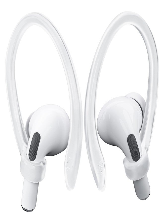 ICARERSPACE 2 Pairs AirPods Ear Hooks for AirPods Pro 2, AirPods Pro, AirPods 4, 3, 2 & 1, Upgraded Anti Slip Sports Clip Hooks for AirPods 1, 2, 3, 4,Pro, Pro 2 - Transparent - Image 1