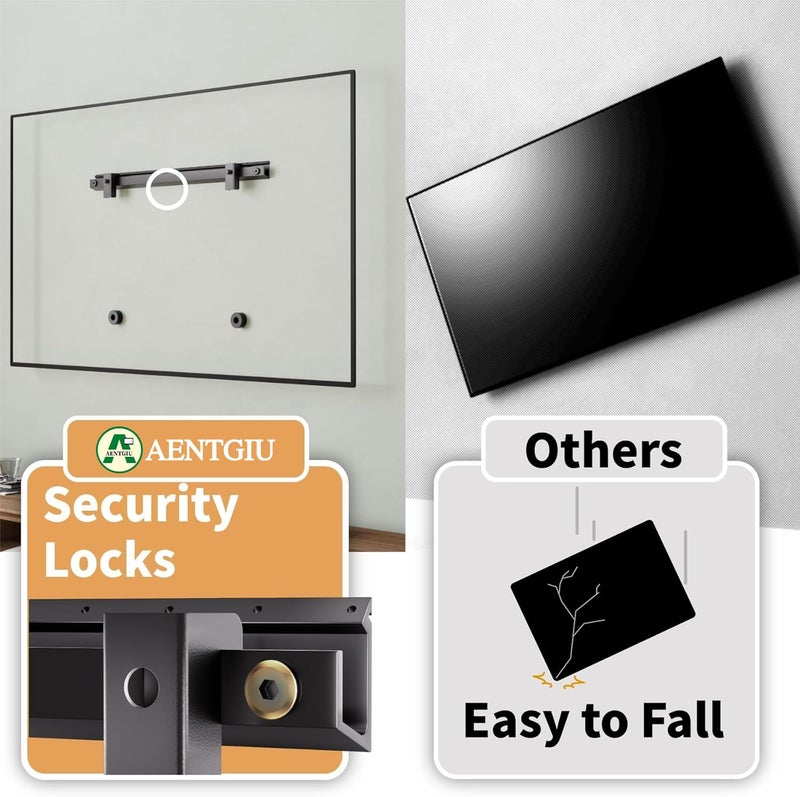 AENTGIU Studless TV Wall Mount, No Drill Drywall TV Bracket Hanger for 32-75 inch Flat Screen TVs, No Anchors, No Stud, Heavy Duty, Renter Friendly, Easy Install with All Hardware Included - Image 4