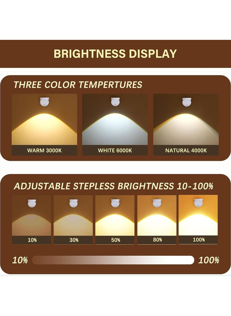Dominy Picture Light,Rechargeable Wall Sconce Light With Remote Control,3 Sensing Modes,Dimmable 3 Color Temperature,360°Rotation Wireless Spotlight for Picture Art Display,Wall Stair Kids Room Hallway Bedroom Cabinet Closet  - Image 2