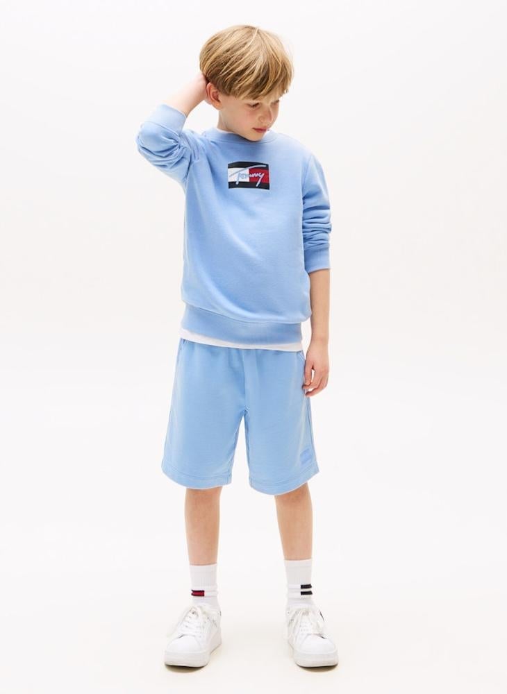TOMMY HILFIGER kids tonal flag embroidered short - Image 4