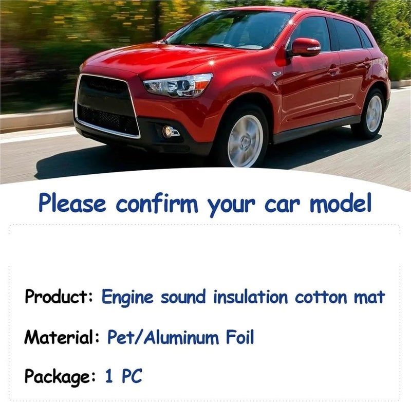وسادة عزل صوتي لغطاء السيارة، وسادة عزل لغطاء السيارة من نوع Mitsubishi لطرازات ASX، Ga، Xa، Xb، Xc، Xd، وRVR (للفترة 2011-2022)، مصنوعة من القطن لعزل الحرارة. - Image 3