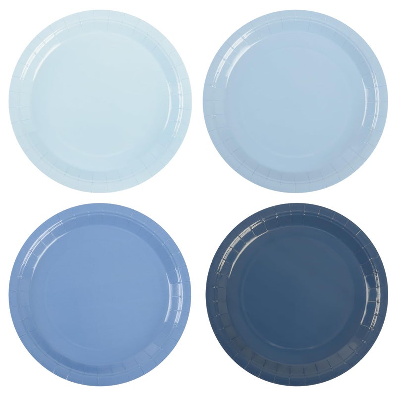 AimFun Dusty Blue Paper Plates Hanukkah Gradient Blue Party Plate 9 Inch Disposable Round Dinner Dessert Plates for Fatherâ€™s Day Wedding Baby Bridal Shower Party Supplies Tableware Decor - Image 1