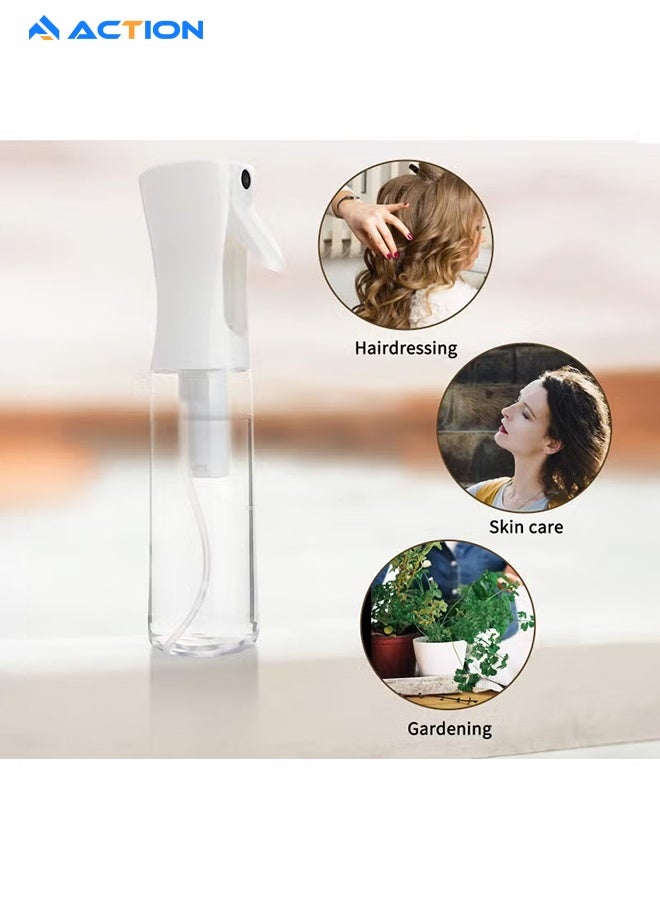 أكشن زجاجة رذاذ ماء للشعر سعة 300 مل، كبيرة جدًا فائقة الدقة ومستمرة لتصفيف الشعر والعناية بالبشرة والتنظيف والنباتات والرش، شفافة - Image 5