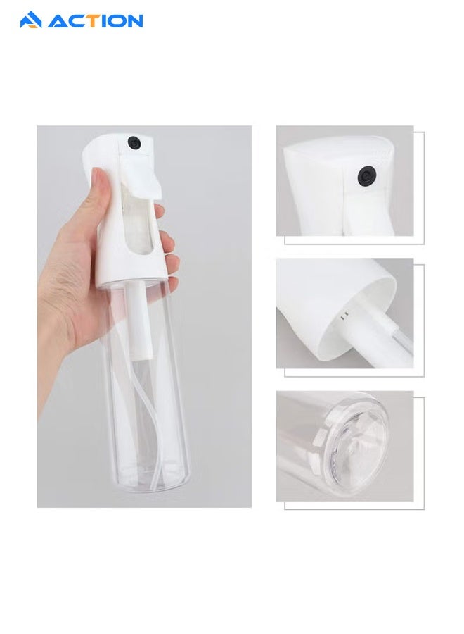 أكشن زجاجة رذاذ ماء للشعر سعة 300 مل، كبيرة جدًا فائقة الدقة ومستمرة لتصفيف الشعر والعناية بالبشرة والتنظيف والنباتات والرش، شفافة - Image 3