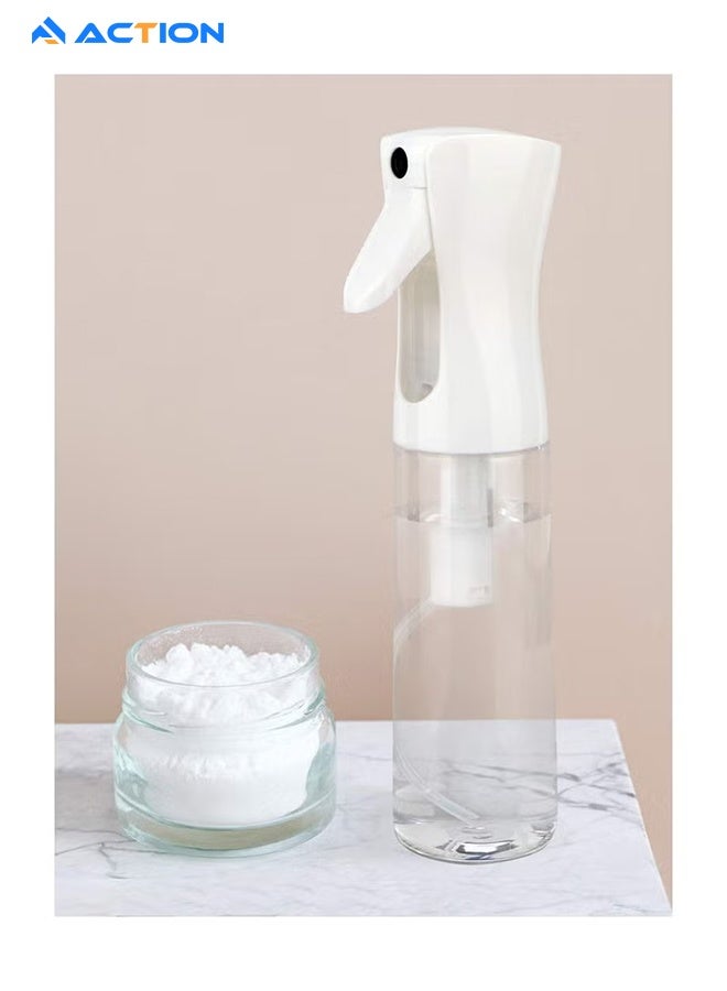 أكشن زجاجة رذاذ ماء للشعر سعة 300 مل، كبيرة جدًا فائقة الدقة ومستمرة لتصفيف الشعر والعناية بالبشرة والتنظيف والنباتات والرش، شفافة - Image 4