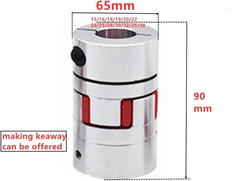 Plum Coupling Star Engraving Machine Servo Motor Coupler D65 L90 Inner Hole 15/16/18/19/20/22/24/25/28/30/32/35/38mm(18-30) - Image 2