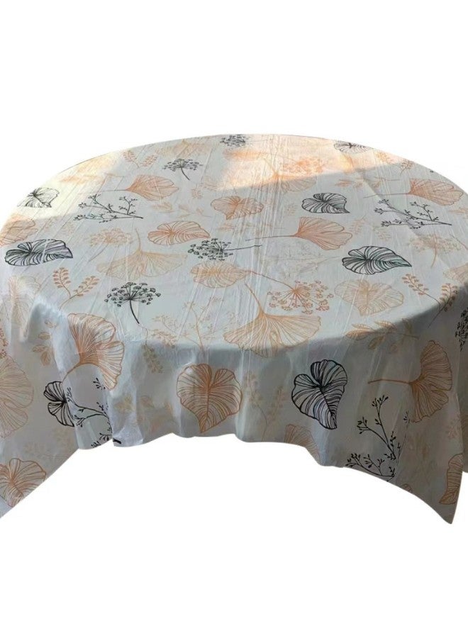 Disposable Tablecloth Round Table Plastic Dining Cloth Printed Dining Tablecloth Thickened Rectangular Household Commercial Dining Tablecloth Restaurant-Color:Maple Leaf Style-Specifications:2.0* 2.0m - Image 1