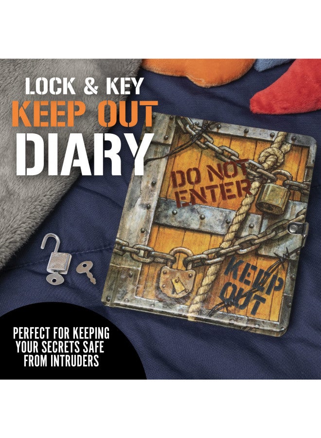 Peaceable Kingdom Keep Out 6.25" Lock and Key, Lined Page Diary for Kids - Image 1