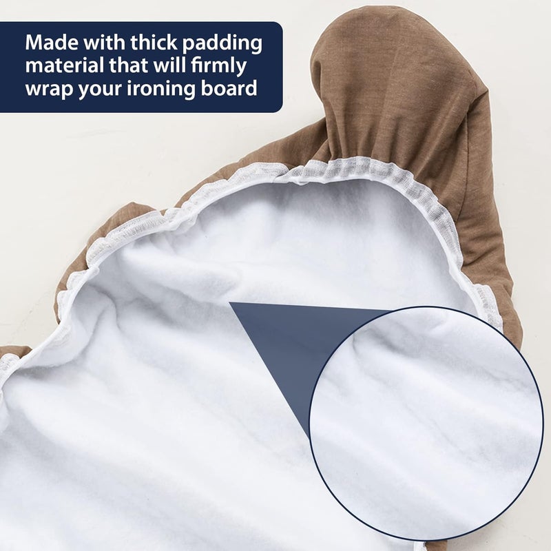 Seiritex Ironing Board Cover 12 x 32 inch, Fits Table Top Ironing Board Heat Reflective, 3 Layers Thick Padding with Elasticized Edges, Small Iron Board Cover (Brown) - Image 5