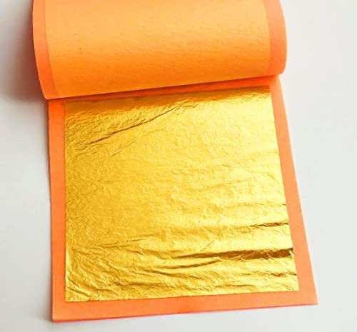 GSWC Golden Star waraq Company Gold Leaf 24K Gold Foil Sheets Size 50 mm x 75 mm Pack of 50New01 - Image 2