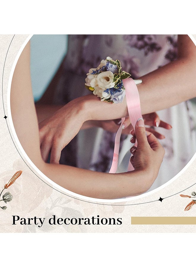 Wffo 3 Rolls Chiffon Crinkle Ribbon - Handmade Frayed Fringe Silk Ribbons for Gifts Wrapping Wedding Invitations Bridal Bouquets DIY Crafts Party Decorations(Pink Series,1.57" X 5.47 yd) - Image 5