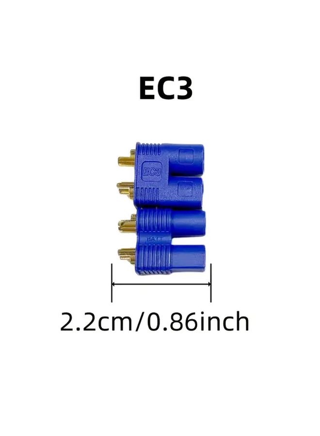 EC3 High Current Banana Connectors 6 Pin Blue Plastic Male Female Battery Terminals Gold Plated Contacts - Image 2