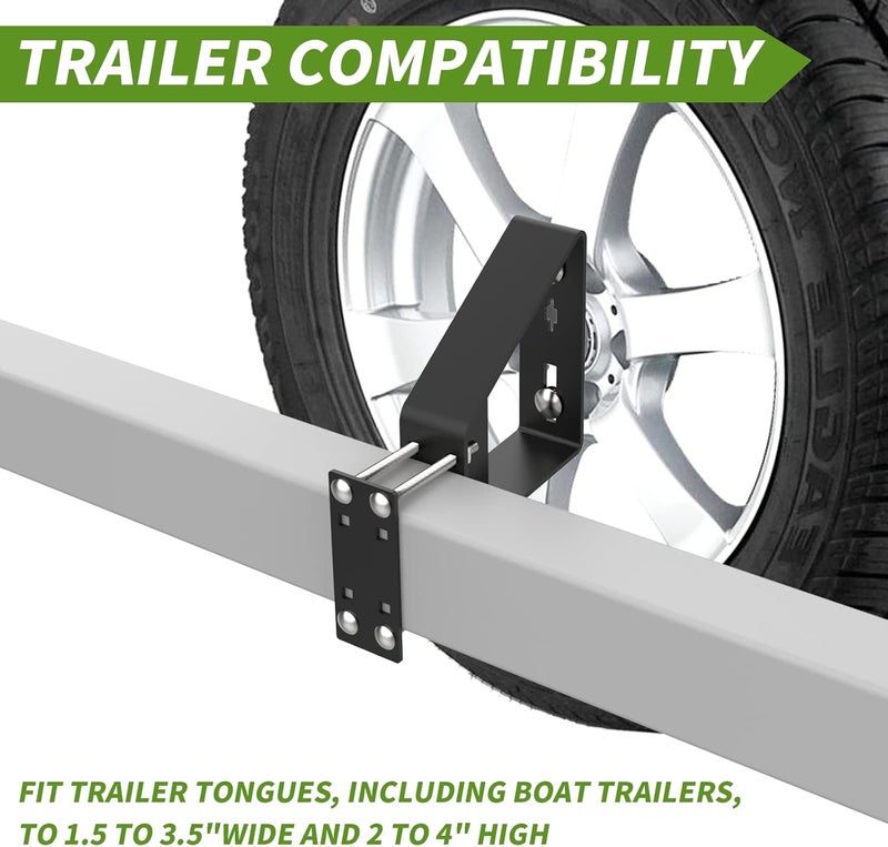 Foozet Heavy-Duty Spare Tire Mount for Trailers - 120 LBS Capacity, Compatible with 4, 5 & 6 Lug Wheels - Image 3