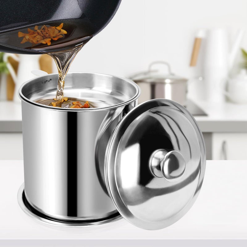 Golf Bacon Grease Container,Kitchen Oil Container Can with Strainer and Anti-slip coaster tray for Store Meat Frying Oil and Cooking Grease Storage - Image 4