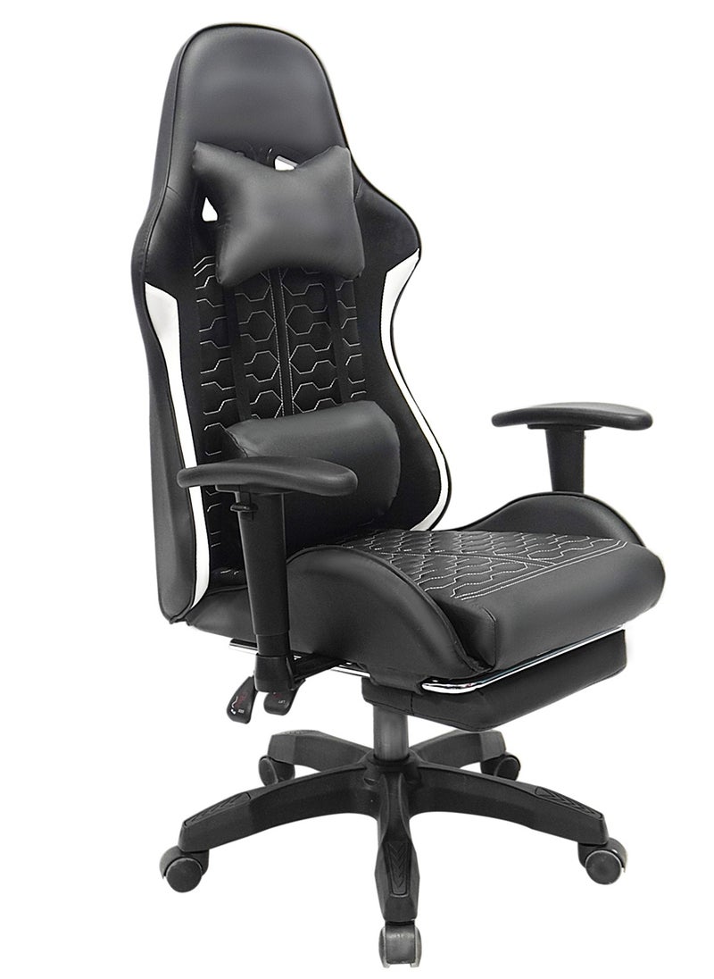 Chulovs - Chulovs Gaming Chair Office Chair High Back Computer Chair Desk Chair Racing Video Game Adjustable Swivel Chair with Footrest and Lumbar Support (Black) - Image 1