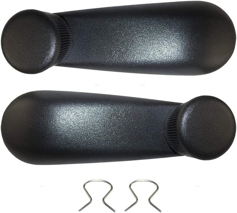 Brock Replacement Driver and Passenger Side Black Manual Window Crank Handles Set Compatible with 1999-2020 Silverado/Sierra & 2000-2014 Tahoe/Suburban/Yukon/Yukon XL & 2007-2013 Avalanche - Image 1