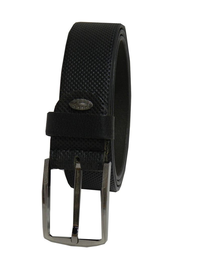 LAVERI LEATHER GENUINE LEATHER 40 MM CASUAL JEANCE BELT FOR MENS IN BLACK - Image 4