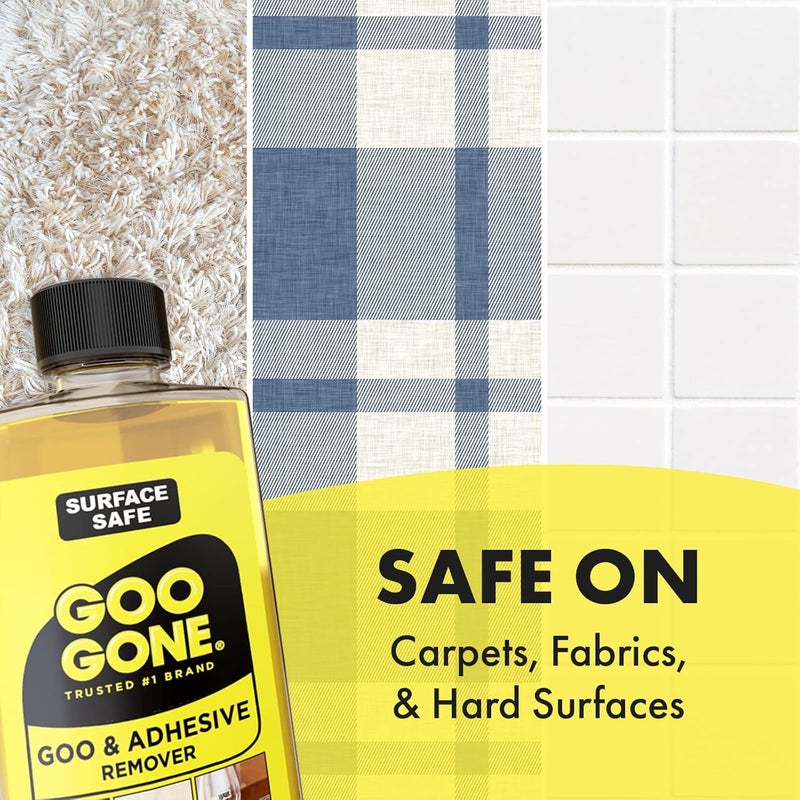 Goo Gone سائل جود غون الأصلي - 8 أونصة - مزيل لاصق آمن للأسطح يزيل بأمان الملصقات، العلامات، البقع، بقايا الشريط، العلكة، الشحوم، القار، الطباشير، والغراء - Image 3