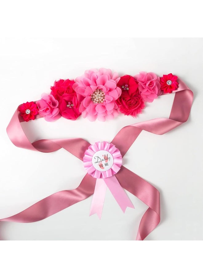 Baby Noah Baby Noah Bee Shower Mommy Sash Pregnancy Sash Keepsake Shower Flower Belly Belt Gender Reveal  - Image 2