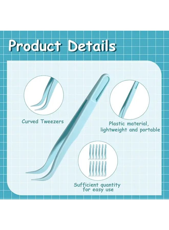 6 قطع ملاقط بلاستيكية 4.53 بوصة 3 مستقيمة و 3 منحنية لأعمال الحرف اليدوية DIY - Image 5