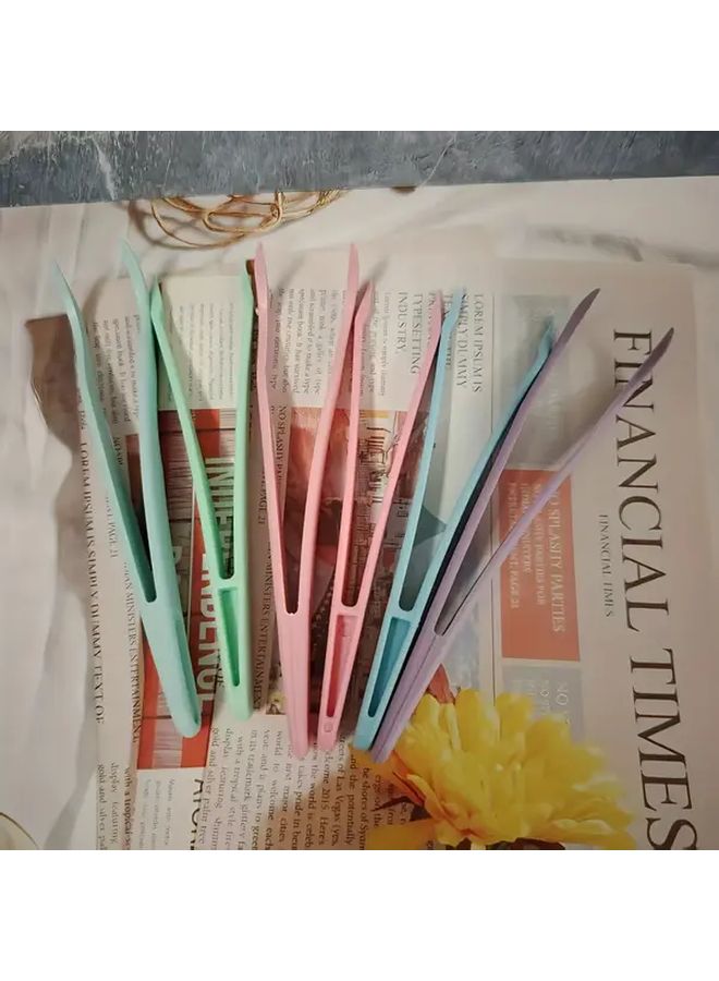 6 قطع ملاقط بلاستيكية 4.53 بوصة 3 مستقيمة و 3 منحنية لأعمال الحرف اليدوية DIY - Image 2