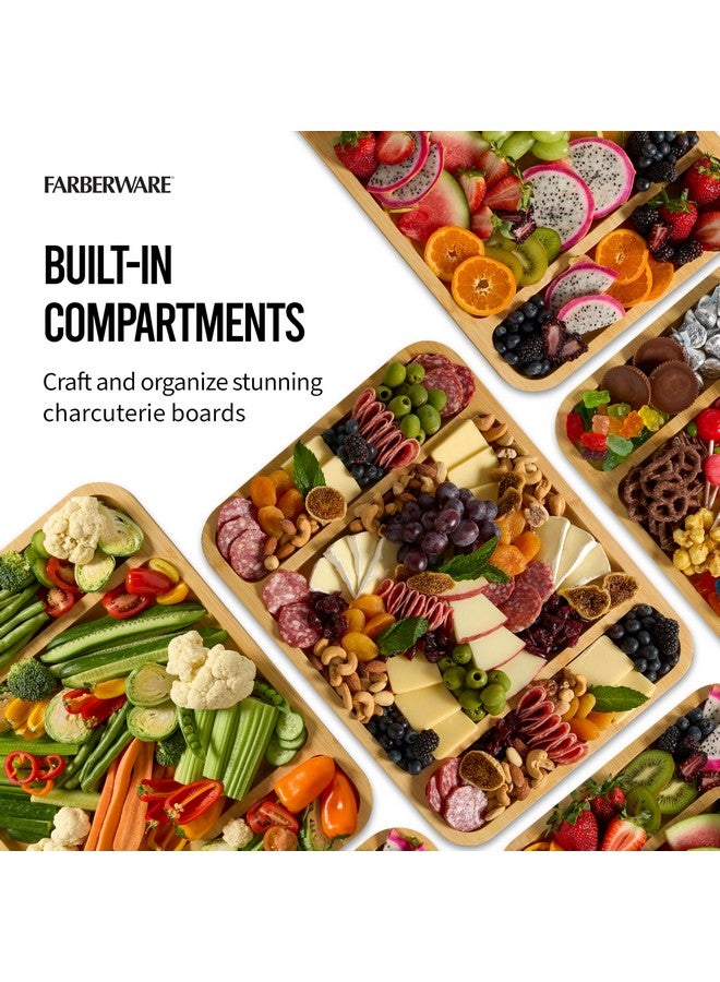 فاربرواير لوح تقطيع من فاربر وير، بثلاث حجرات وغطاء شفاف قابل للقفل، مناسب للمأكولات الباردة والوجبات الخفيفة وغيرها، لون أكاسيا - Image 3